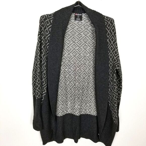 Sherpa Adventure Gear Women Dolga Cardigan Sz M Black Gray Merino Wool Blend - Picture 1 of 8